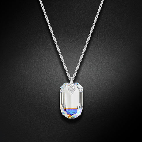 Sudraba kulons "Simbioze (Aurora Borealis)" ar Swarovski™ kristāliem